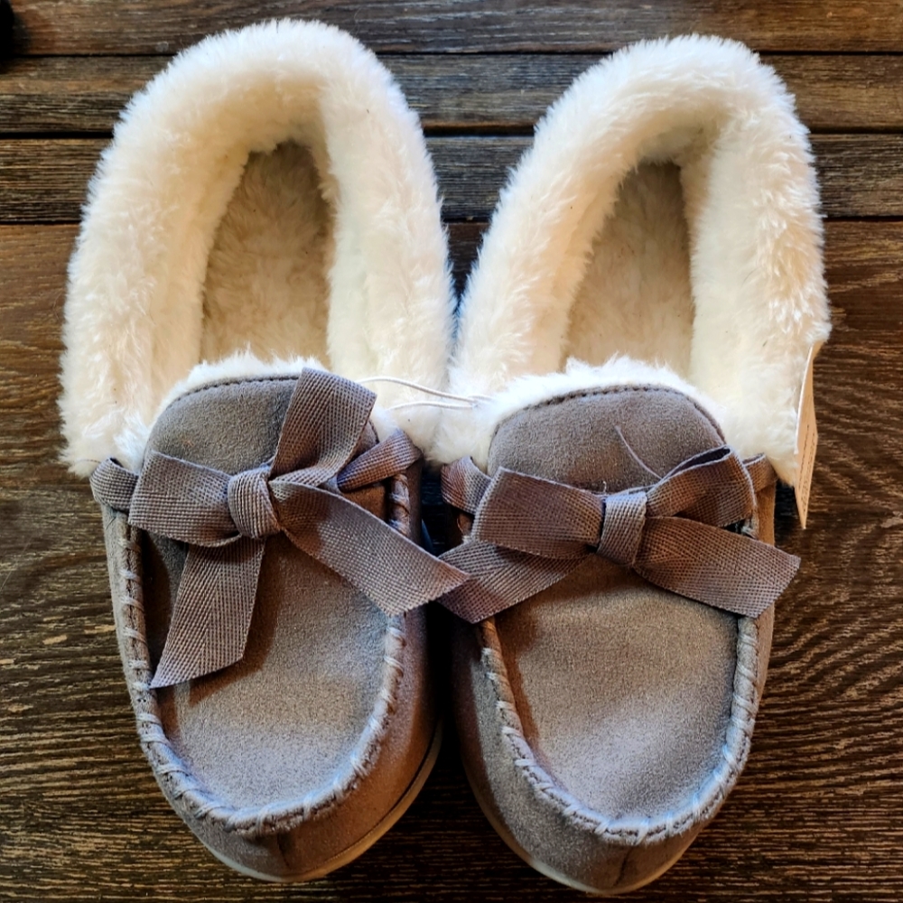 Gray Moccasin style Slippers